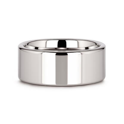 STOCKTON Flat Style White Tungsten Ring - 8mm - 12mm