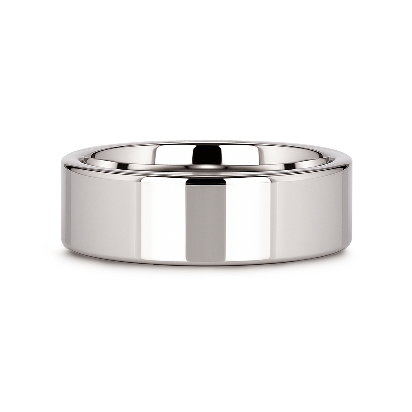 STOCKTON Flat Style White Tungsten Ring - 2mm - 7mm
