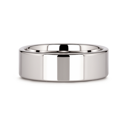 STOCKTON Flat Style White Tungsten Ring - 2mm - 7mm