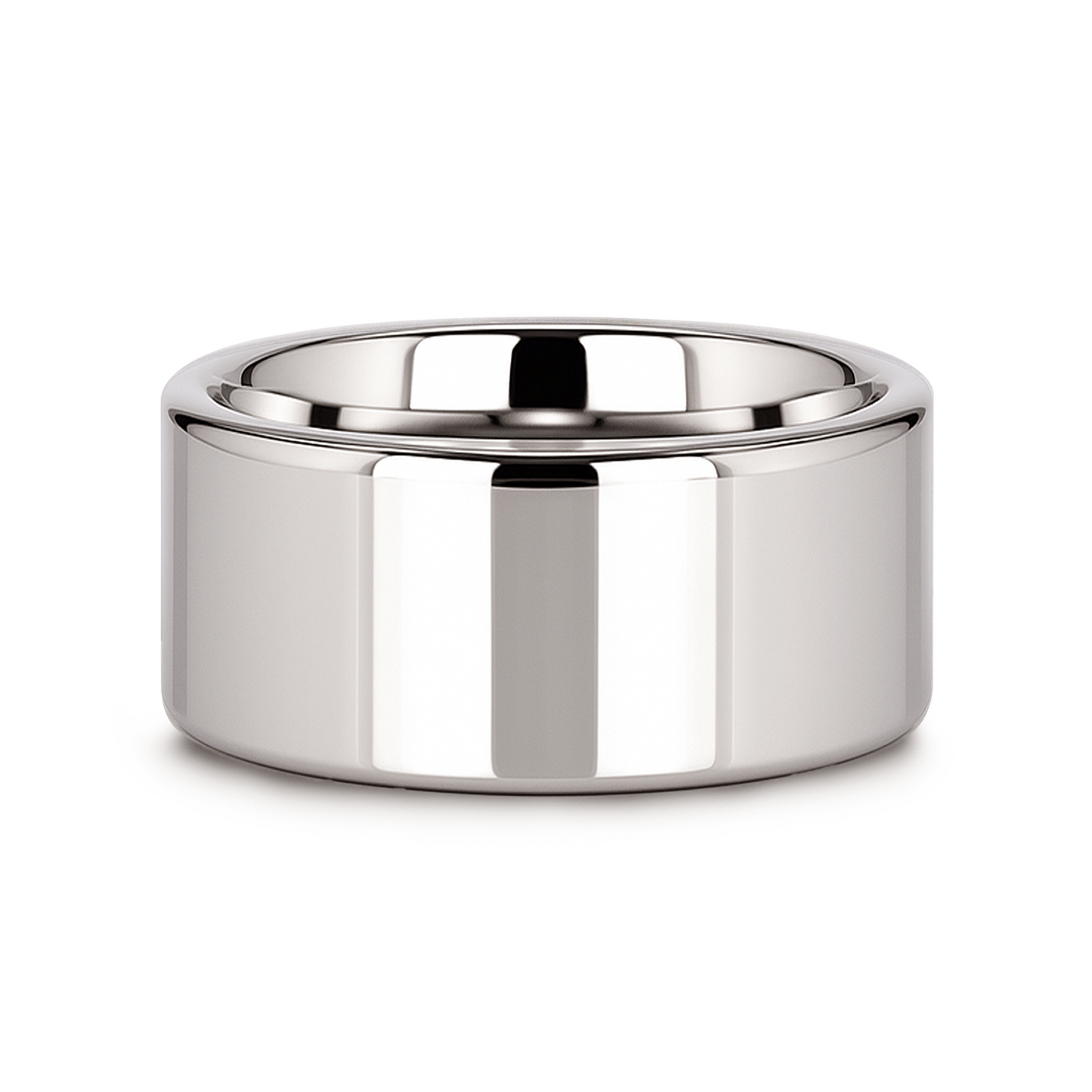 STOCKTON Flat Style White Tungsten Ring - 8mm - 12mm