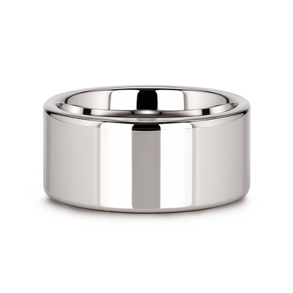 STOCKTON Flat Style White Tungsten Ring - 8mm - 12mm
