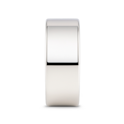 STOCKTON Flat Style White Tungsten Ring - 8mm - 12mm