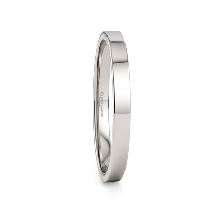 STOCKTON Flat Style White Tungsten Ring - 2mm - 7mm