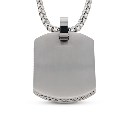 Stainless Steel Dog Tag Pendant with 22in Steel Chain