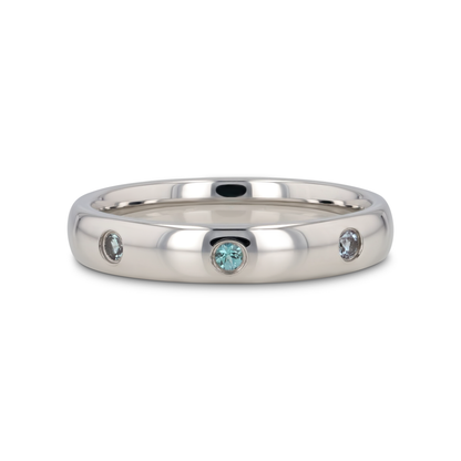 ALEX Polished Domed Tungsten Carbide Ring with Alexandrite Setting - 4mm
