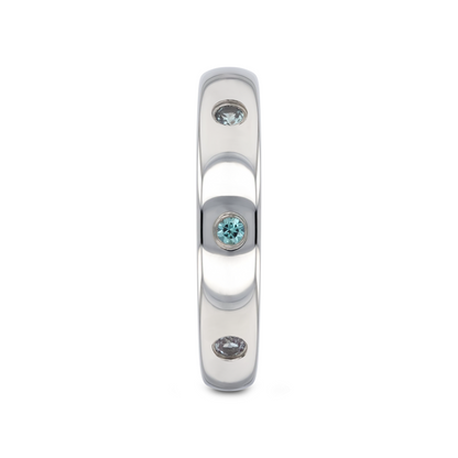 ALEX Polished Domed Tungsten Carbide Ring with Alexandrite Setting - 4mm