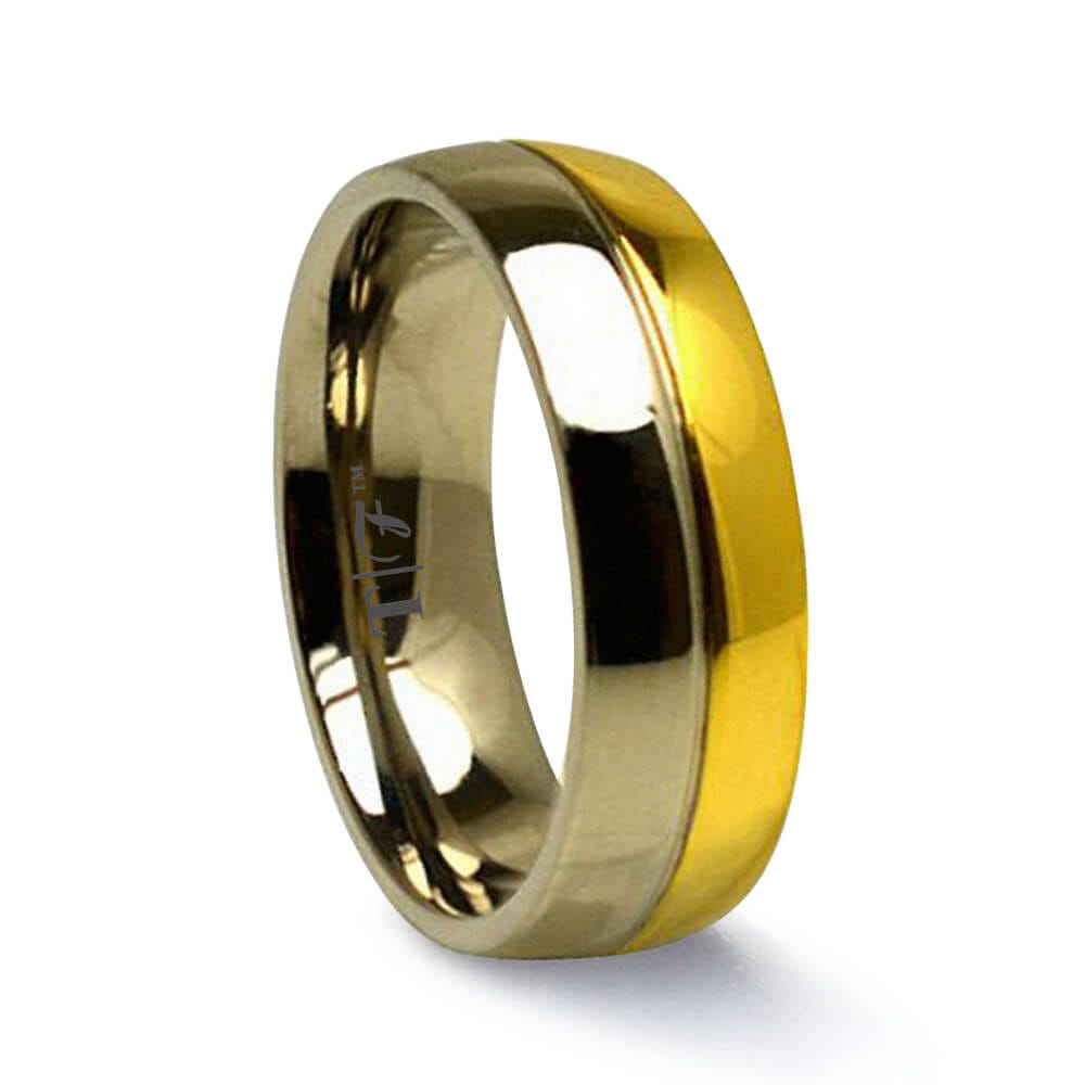 6mm Dual Tone Gold Color Plated Titanium Ring – Tungsten World
