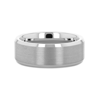 SHEFFIELD Flat Beveled Edges Tungsten Ring with Brushed Center - 4mm - 6mm