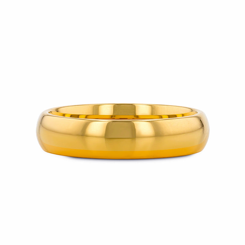 ORO Traditional Domed Gold-Plated Tungsten Carbide Wedding Ring - 4mm - 10mm