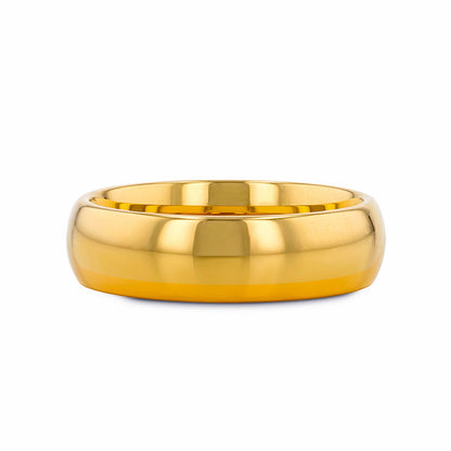 ORO Traditional Domed Gold-Plated Tungsten Carbide Wedding Ring - 4mm - 10mm