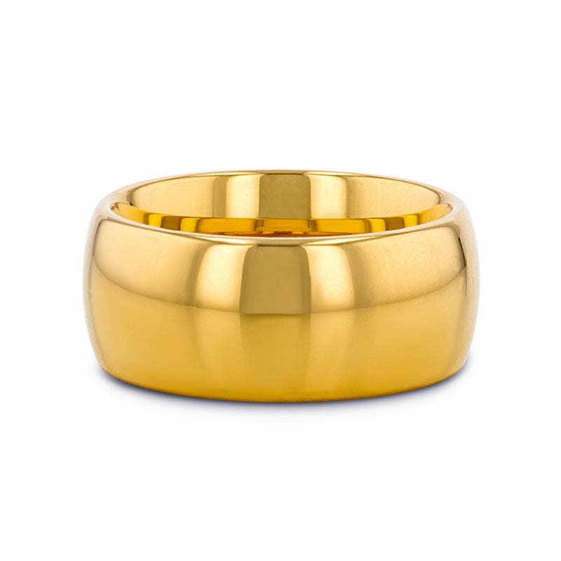 ORO Traditional Domed Gold-Plated Tungsten Carbide Wedding Ring - 4mm - 10mm