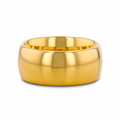 ORO Traditional Domed Gold-Plated Tungsten Carbide Wedding Ring - 4mm - 10mm