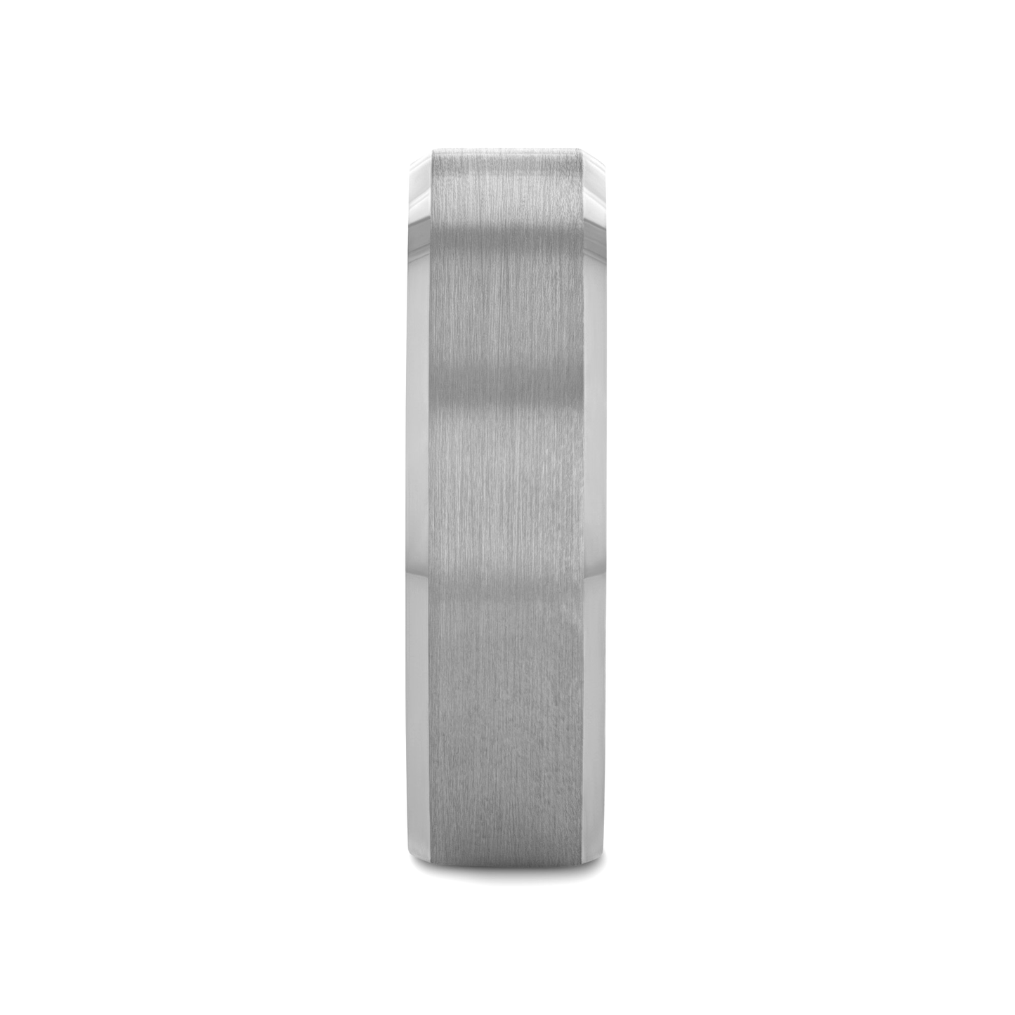 SHEFFIELD Flat Beveled Edges Tungsten Ring with Brushed Center - 4mm - 6mm