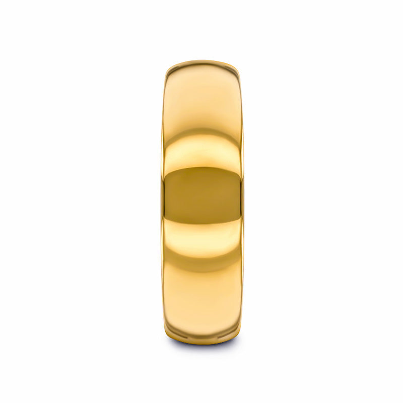 ORO Traditional Domed Gold-Plated Tungsten Carbide Wedding Ring - 4mm - 10mm