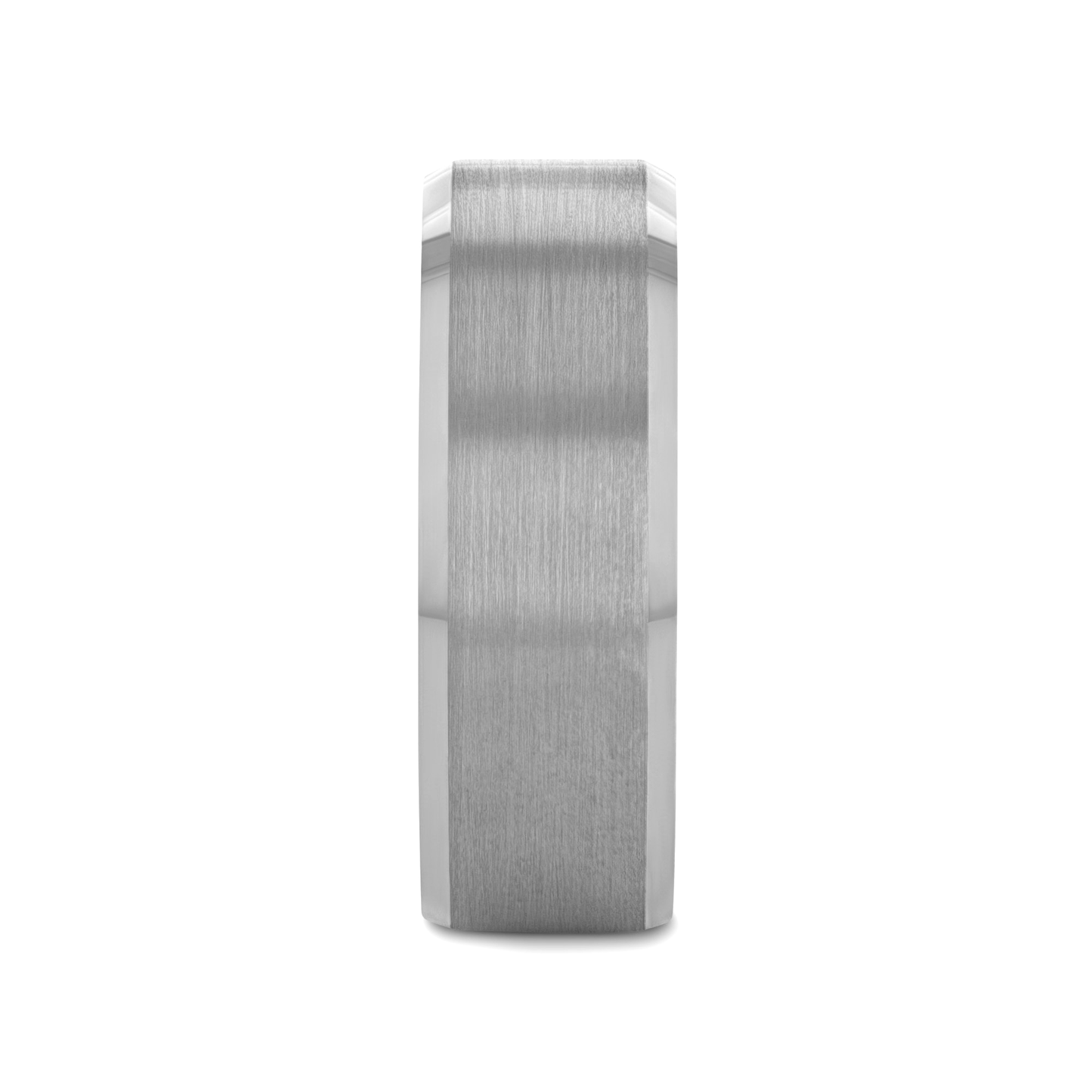 SHEFFIELD Flat Beveled Edges Tungsten Ring with Brushed Center - 8mm - 12mm