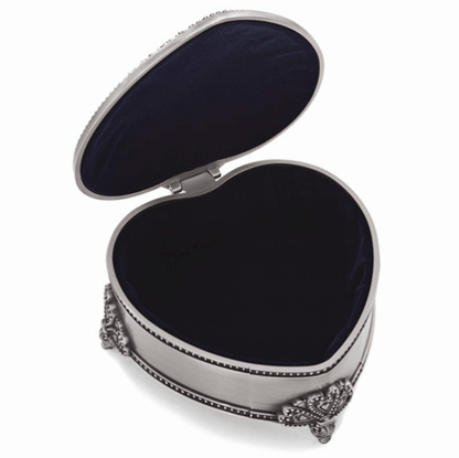 PEWTER-TONE JEWELRY BOX