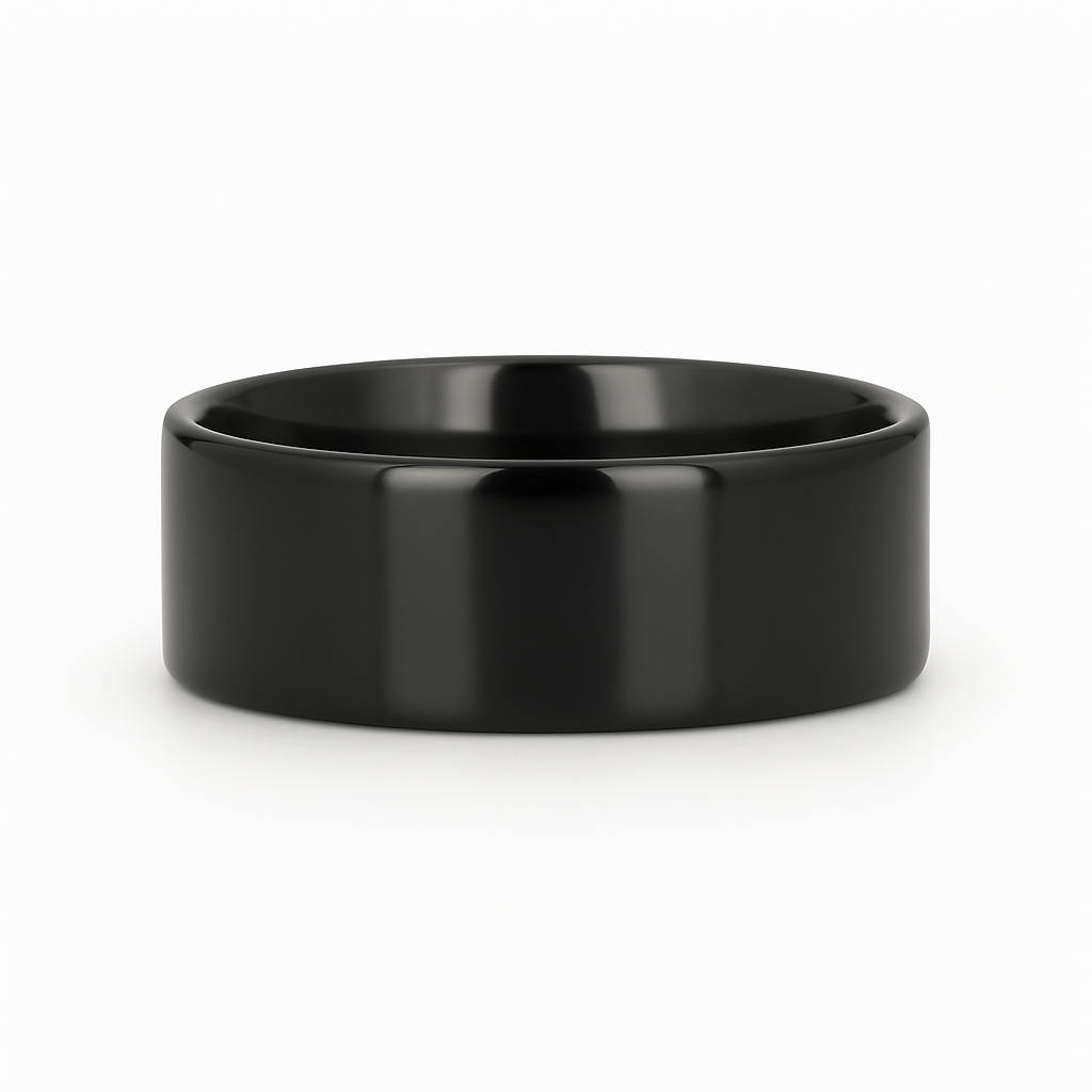 NEO Flat Black Titanium Wedding Ring - 8mm