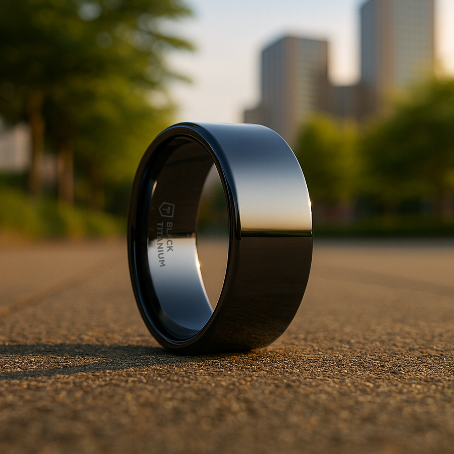 NEO Flat Black Titanium Wedding Ring - 8mm