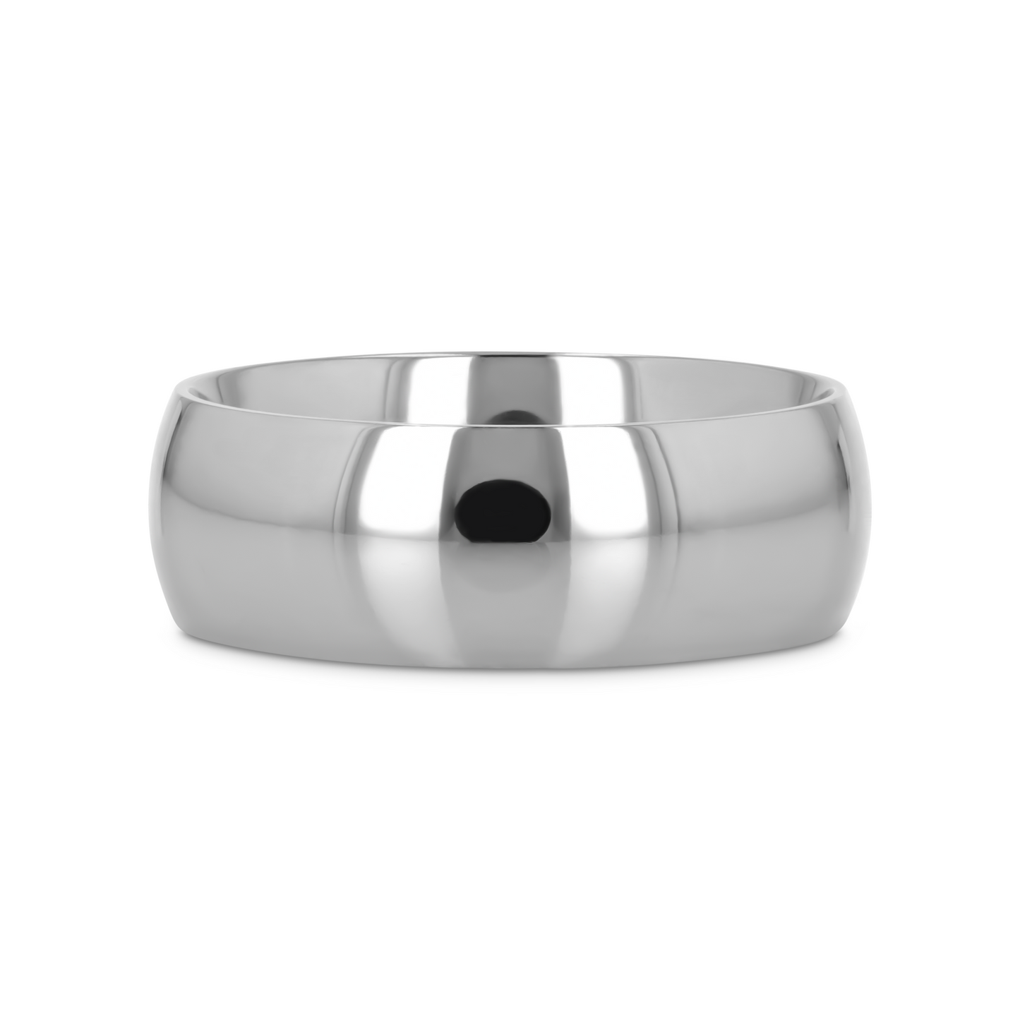 PETERSON Titanium Polished Finish Domed Men’s Wedding Band - 6mm & 8mm