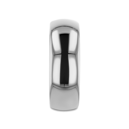 PETERSON Titanium Polished Finish Domed Men’s Wedding Band - 6mm & 8mm