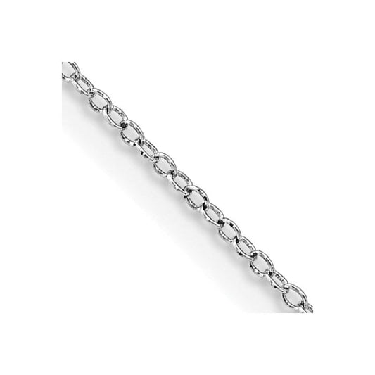 Sterling Silver Rhodium-plated 1mm Cable Chain Necklace Lobster