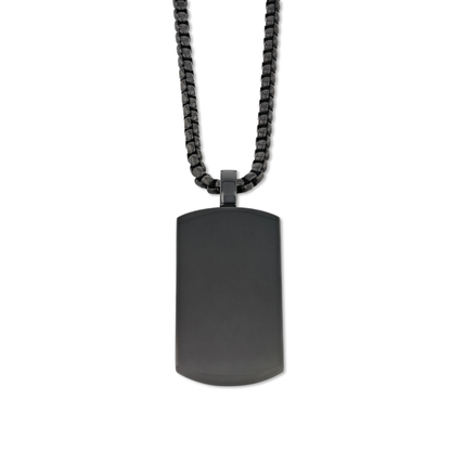Stainless Steel Pendant with Carbon Fiber Inlay and 22 Inch Matching Chain