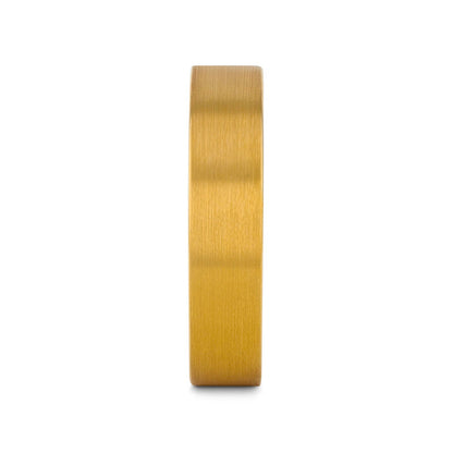 AUDEN Gold Plated Flat Brushed Finished Tungsten Wedding Ring - 6mm & 8mm