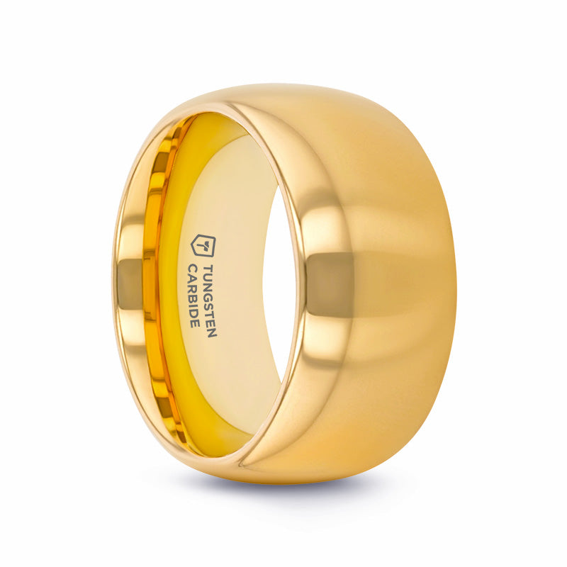 ORO Traditional Domed Gold-Plated Tungsten Carbide Wedding Ring - 4mm - 10mm