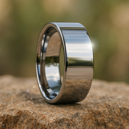 STOCKTON Flat Style White Tungsten Ring - 2mm - 7mm