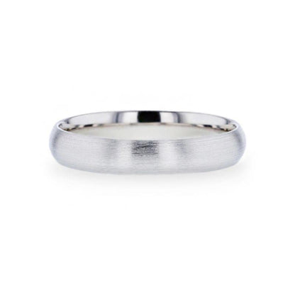 EMPEROR Silver Brushed Finish Domed Wedding Band - 4mm & 8mm