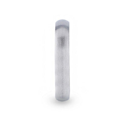 EMPEROR Silver Brushed Finish Domed Wedding Band - 4mm & 8mm
