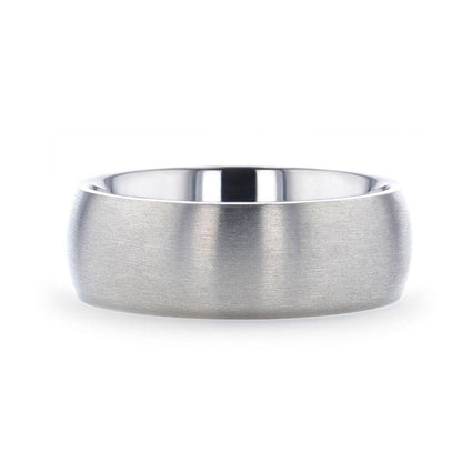 ERIS Men’s Titanium Brushed Finish Domed Wedding Band - 6mm & 8mm