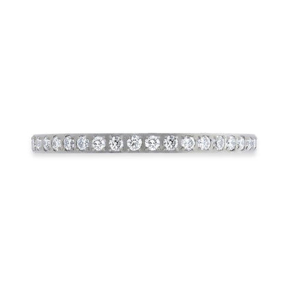EMILIA Flat Polished Titanium Women's Eternity Wedding Ring With Lab-Created White Diamonds Setting - 2mm