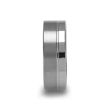 DALLAS Single Offset Groove Tungsten Ring – 8mm