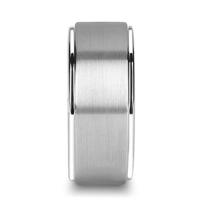 OPTIMUS Raised Center with Brush Finish Tungsten Ring - 8mm - 12mm