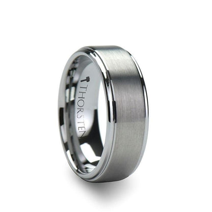 OPTIMUS Raised Center with Brush Finish Tungsten Ring - 8mm - 12mm