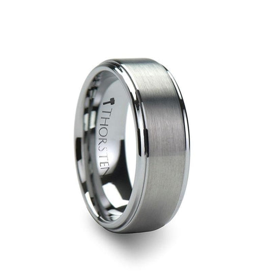 OPTIMUS Raised Center with Brush Finish Tungsten Ring - 8mm - 12mm