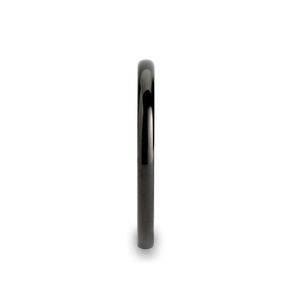 TULSA Domed Black Tungsten Carbide Wedding Band for Women - 2mm