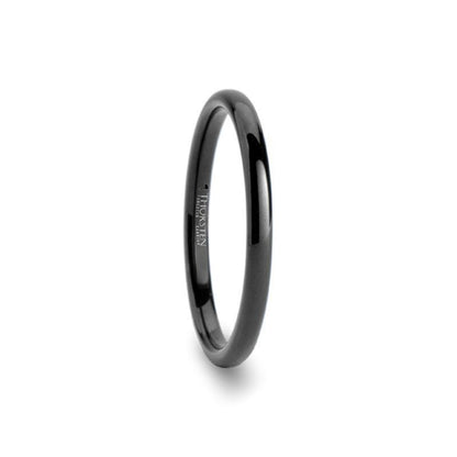 RAVEN Domed Black Tungsten Wedding Band - 8mm - 12mm