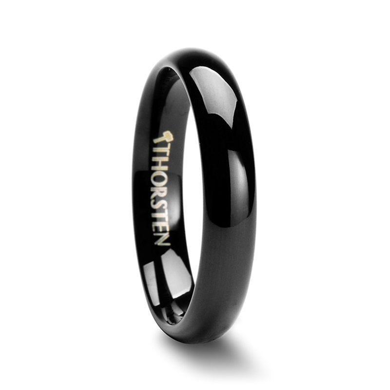 RAVEN Domed Black Tungsten Wedding Band - 8mm - 12mm