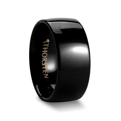 RAVEN Domed Black Tungsten Wedding Band - 8mm - 12mm