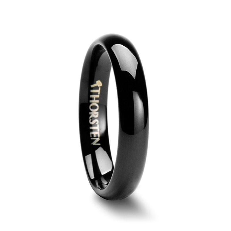 RAVEN Domed Black Tungsten Wedding Band - 2mm - 6mm