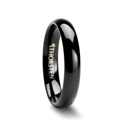 RAVEN Domed Black Tungsten Wedding Band - 2mm - 6mm