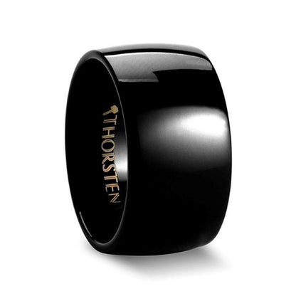 RAVEN Domed Black Tungsten Wedding Band - 8mm - 12mm