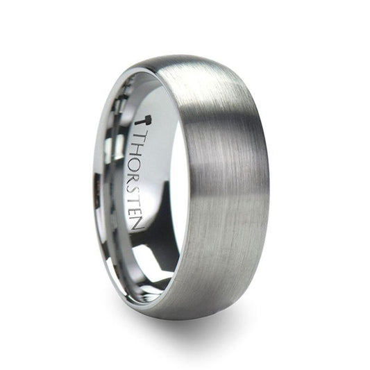 PERSEUS Domed with Brushed Finish Tungsten Band - 8mm - 12mm