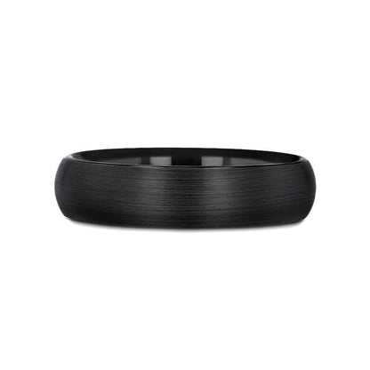 RAIDER Domed Brush Finished Black Tungsten Wedding Band - 2mm - 6mm