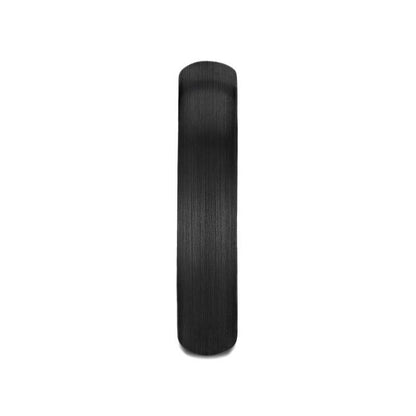 RAIDER Domed Brush Finished Black Tungsten Wedding Band - 2mm - 6mm