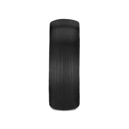 RAIDER Domed Brush Finished Black Tungsten Wedding Band - 8mm - 12mm