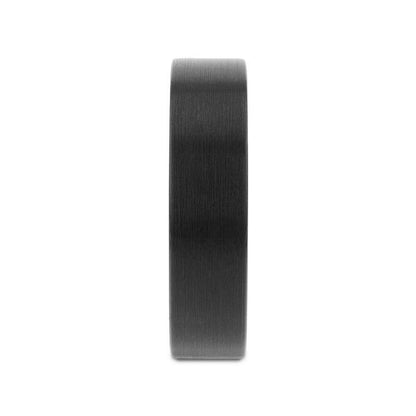 SAN ANTONIO Flat Black Tungsten Carbide Band with Brushed Finish - 4mm - 6mm