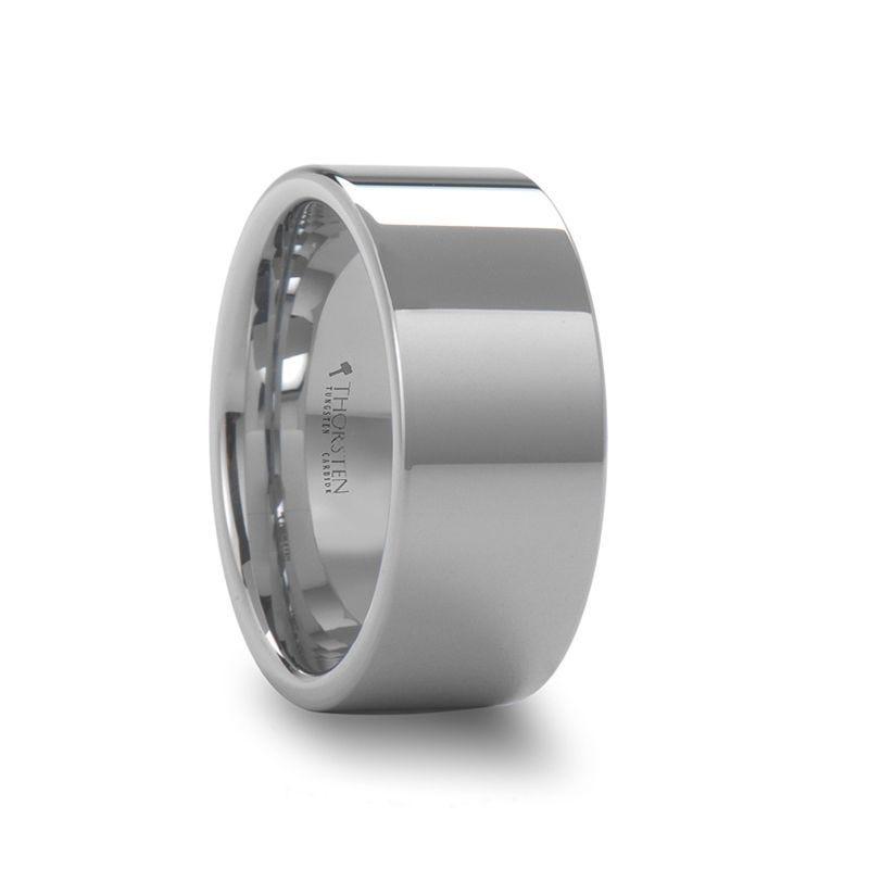 STOCKTON Flat Style White Tungsten Ring - 8mm - 12mm